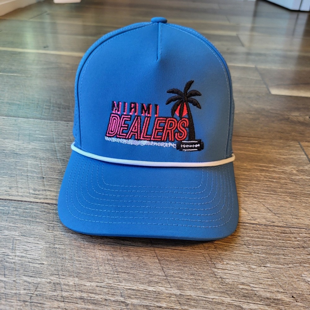 Pacific Headwear P424 Miami Dealers Blue Trucker Hat Rope Snapback Cap OS